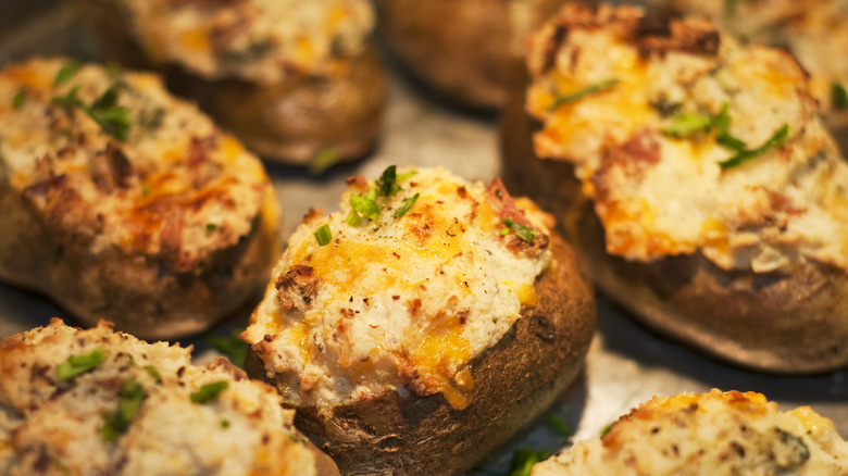 Baked potatoes with cheese