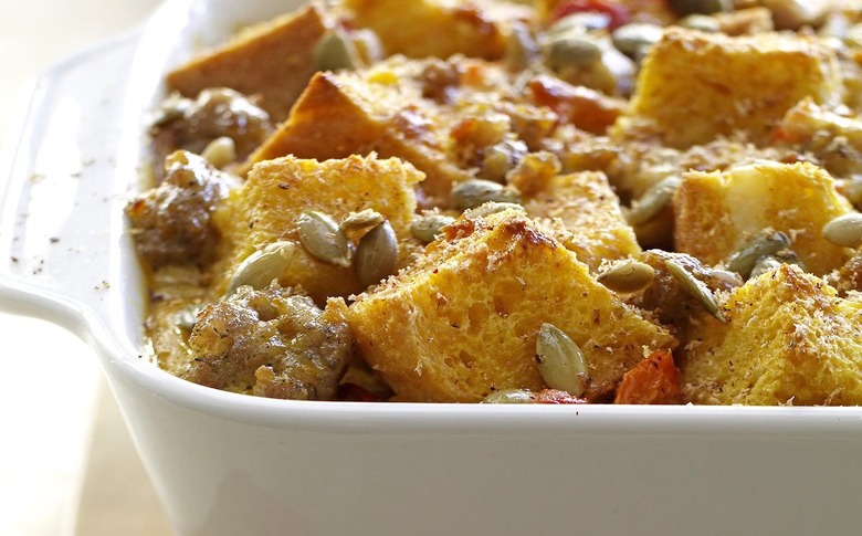 Pumpkin and Sausage Strata With Toasted Pepitas