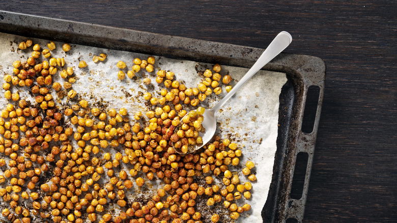 roasted Chickpeas on a sheet pan