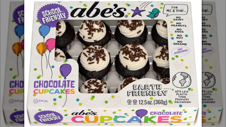 Box of Abe's frozen chocolate cupcakes