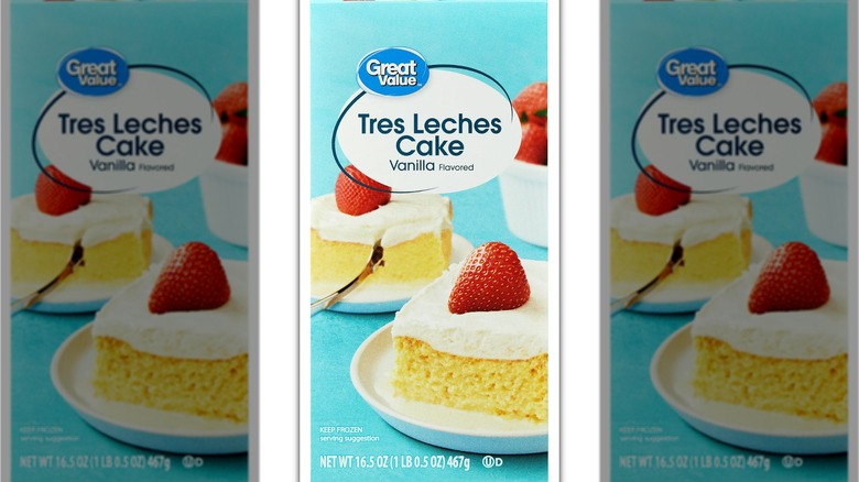 Walmart Great Value tres leches cake packaging