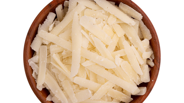 Bowl of grated cheese