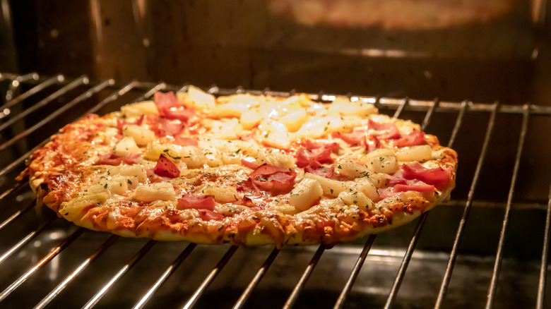 Pizza in electric oven