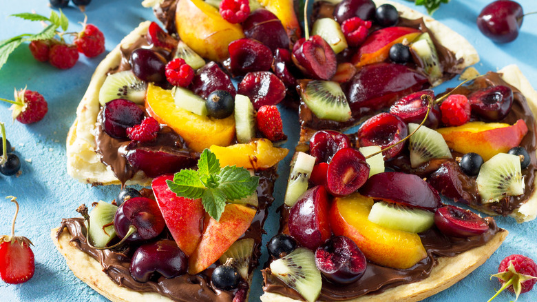 Colorful fruit pizza