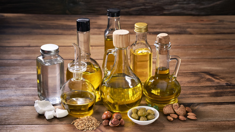 Assortment of cooking oils 