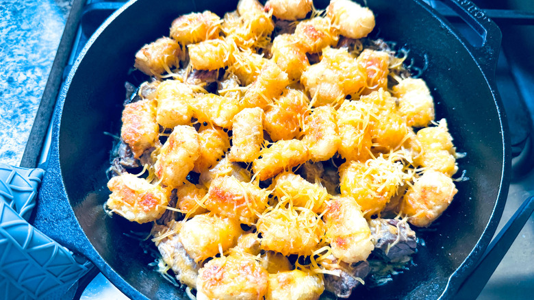 baked steak and potato skillet