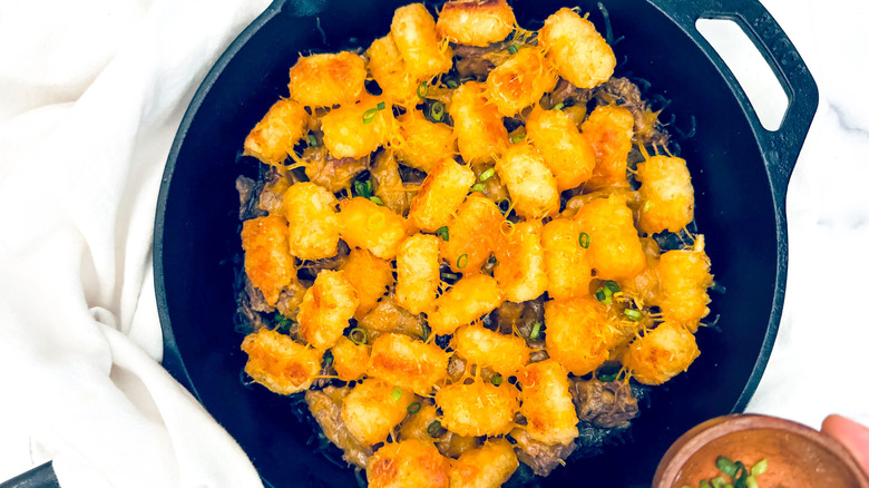 steak potato skillet with scallions