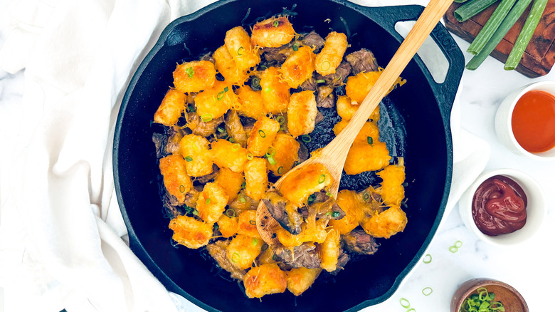 serving steak potato skillet