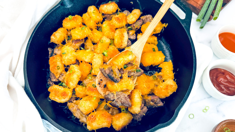 serving steak potato skillet