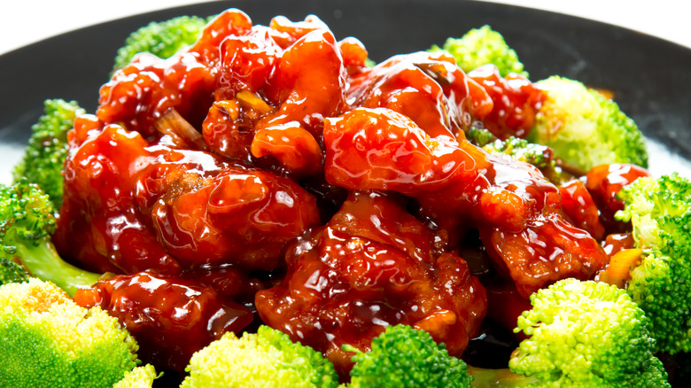 General Tso's with broccoli