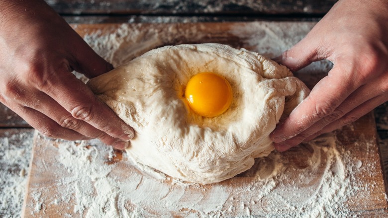 Making khachapuri