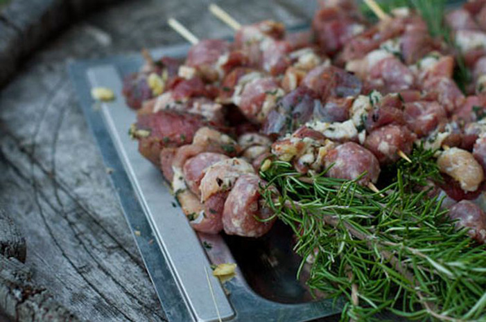 Grilled Rosemary Skewers of Steak