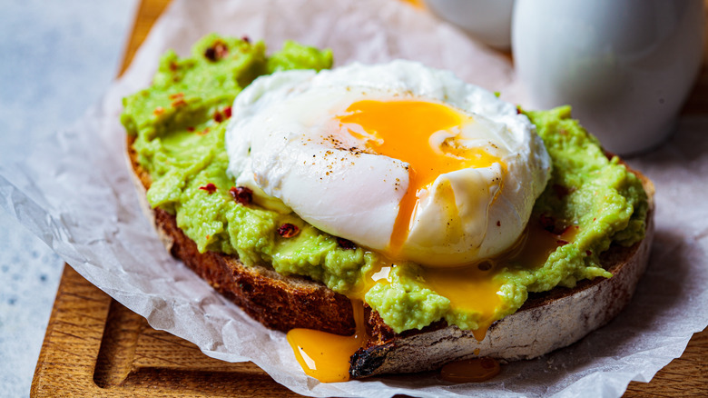 Avocado toast with poached egg