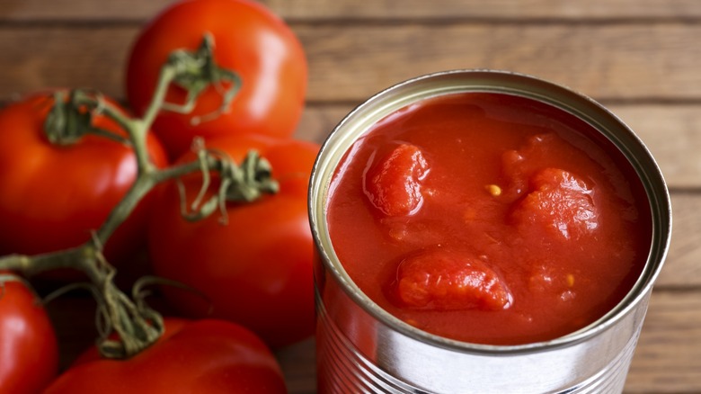 canned tomatoes and whole tomatoes