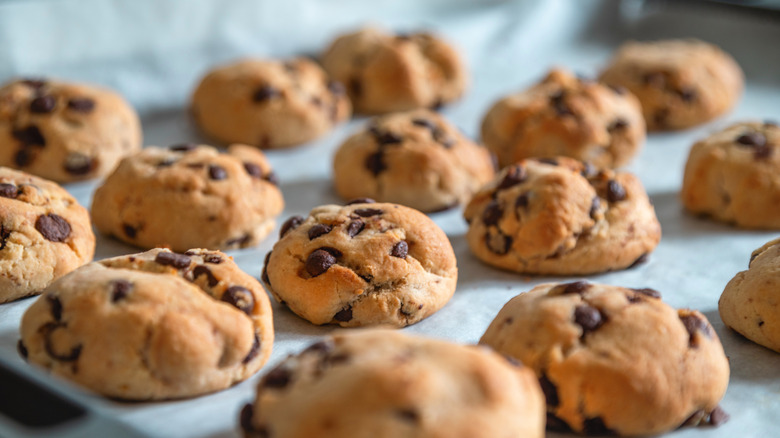 homemade cookies on baking sheet