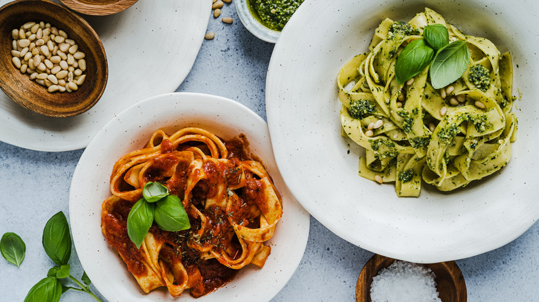 two different pasta dishes