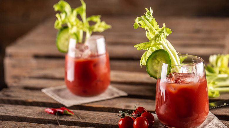 Bloody Mary with celery garnish