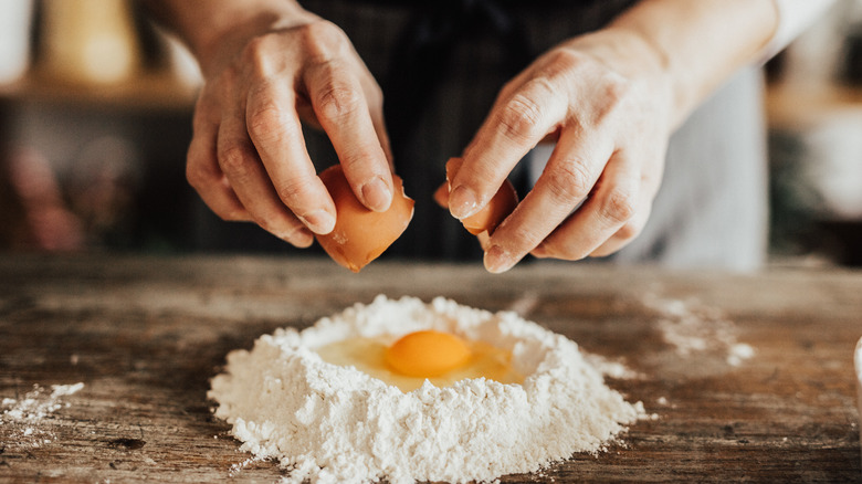 Making homemade pasta dough