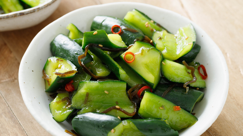 Japanese pickles in bowl