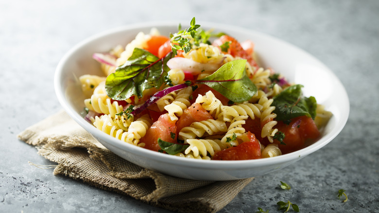 Pasta salad in bowl