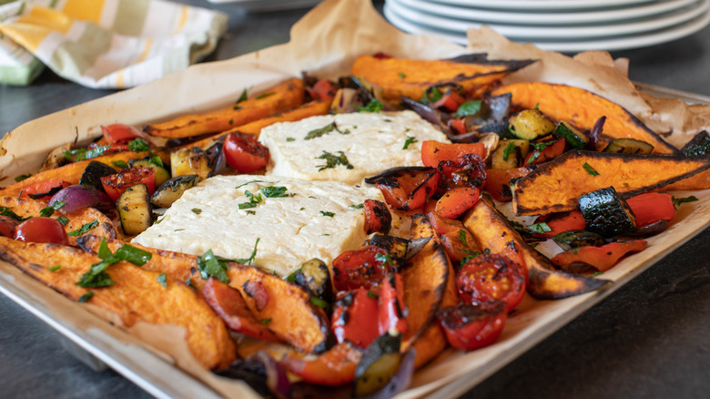 Feta sheet pan with squash