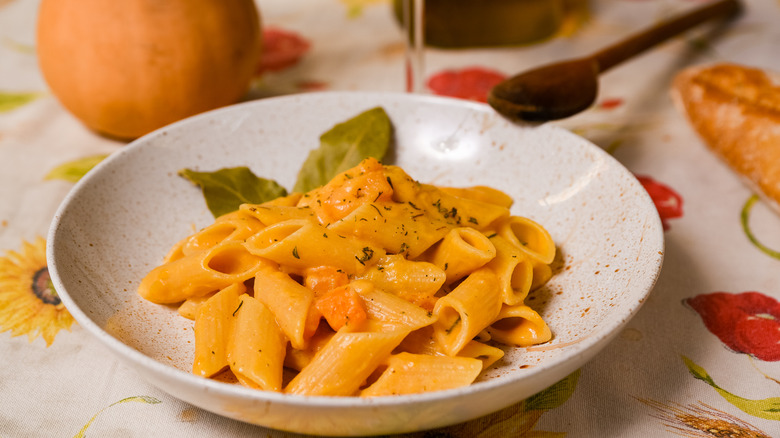 Homemade butternut squash pasta