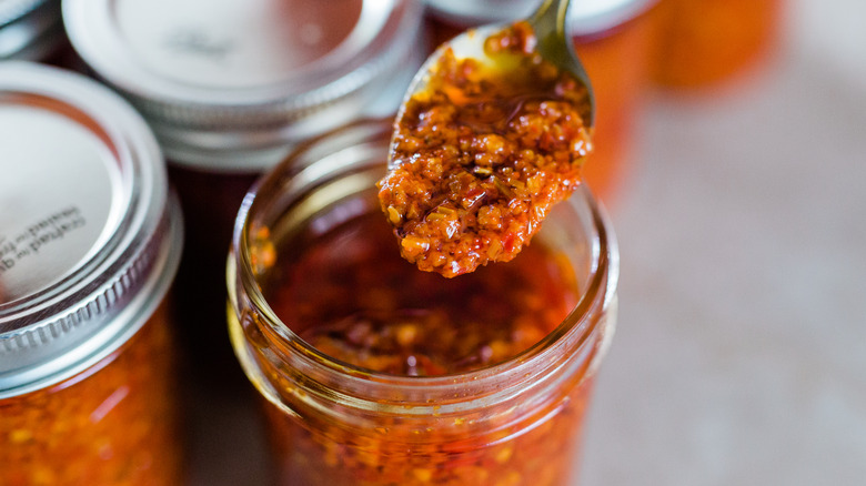 Jar of chili paste