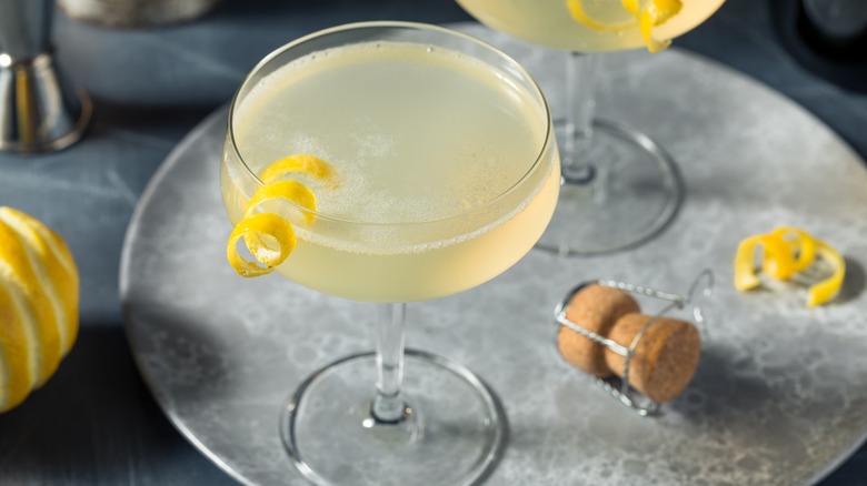 French 75 in a cocktail glass