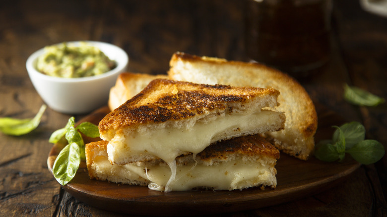 grilled cheese sandwich halves