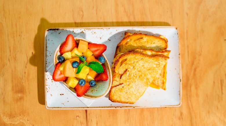 grilled cheese and fruit