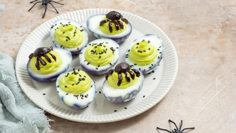 Halloween deviled eggs