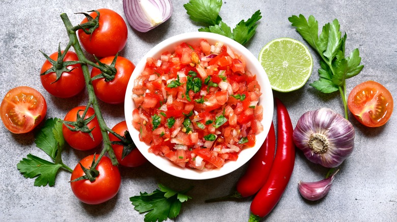 Tomato salsa and its ingredients