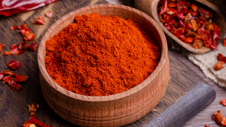 Cayenne pepper in a bowl