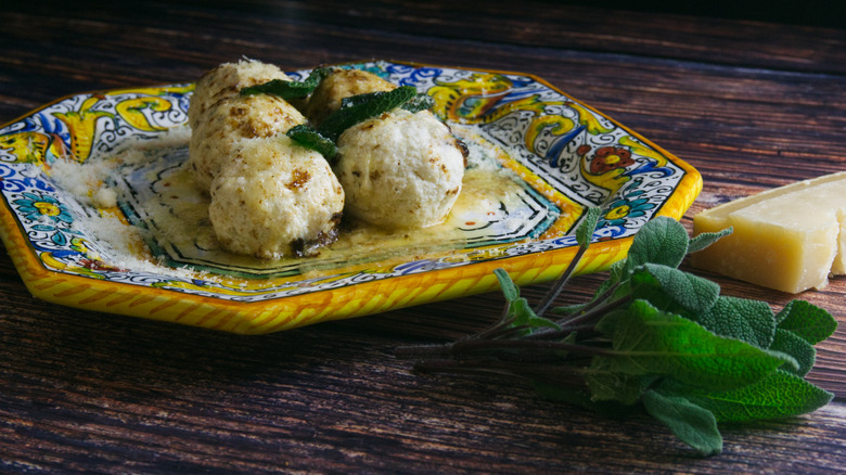 gnudi served in butter and sage