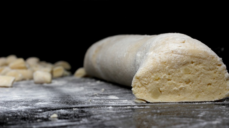 gnocchi dough in log shape