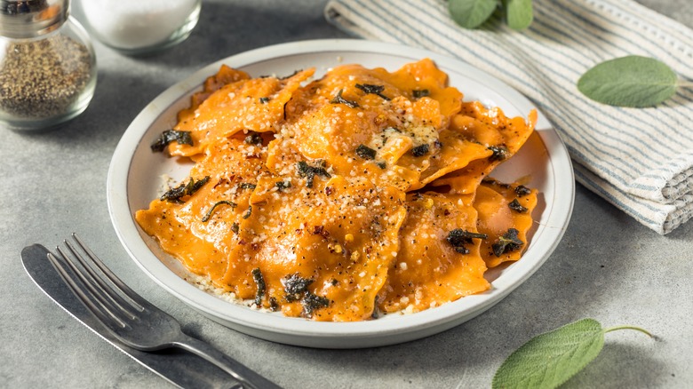 butternut squash ravioli with sage