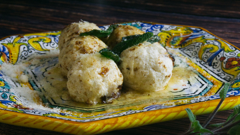 cheese and sage sprinkled gnudi