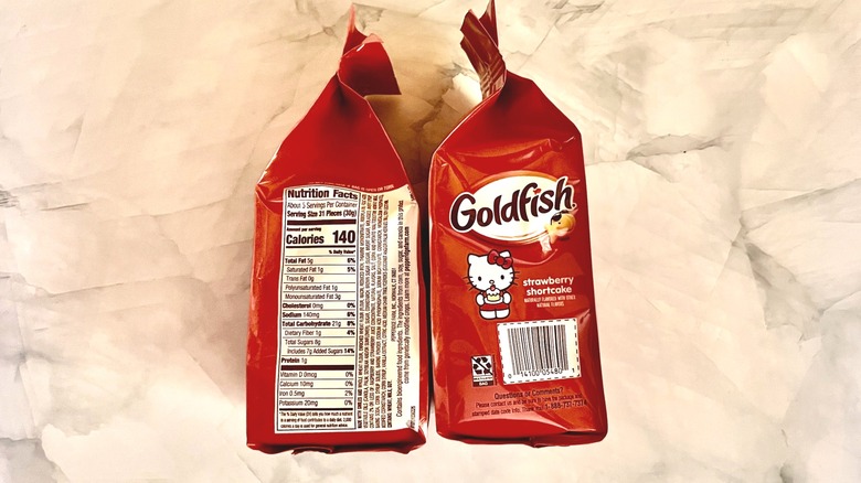 Sides of Hello Kitty Goldfish bags