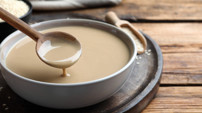 Sesame paste in bowl