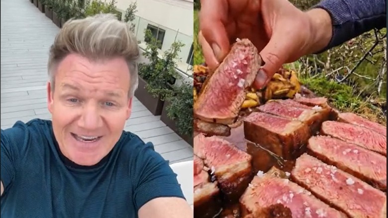 Gordon Ramsey reviewing a steak