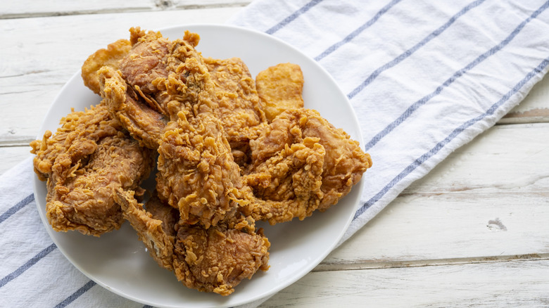 A plate of fried chicken