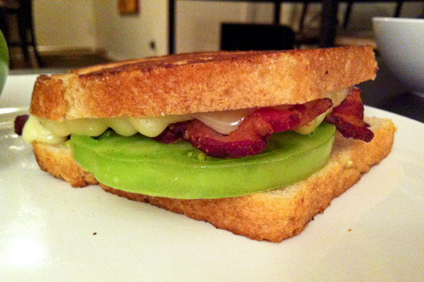 Grilled Pepper Jack Cheese with Green Tomatoes