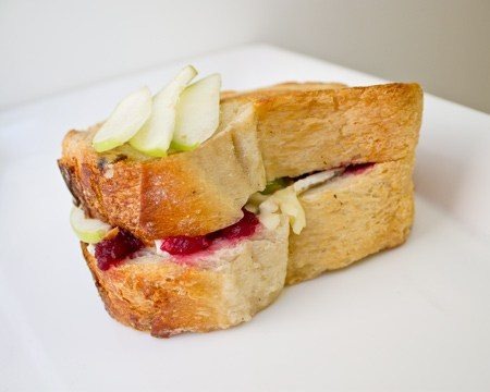 Grilled Brie, Apple, and Cranberry Sandwich