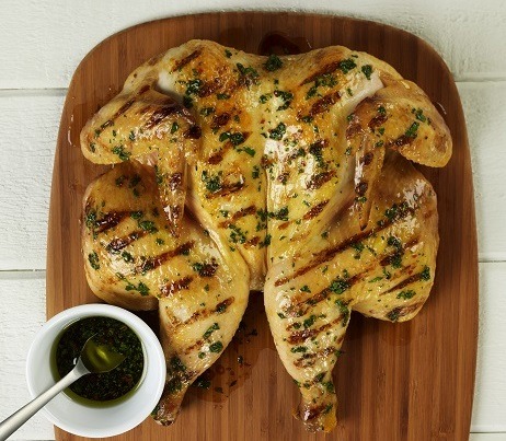 Grilled Butterflied Chicken With Basil and Mint Vinaigrette