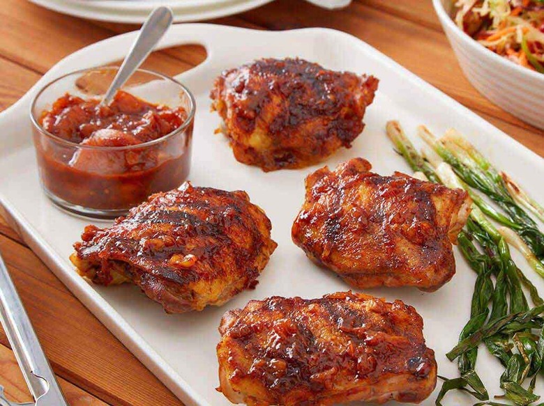 Sweet Tea Brined Grilled Chicken With Peach BBQ Sauce