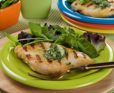 Grilled Chicken With Basil Butter