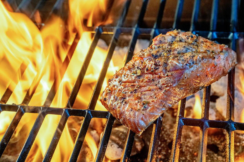 Oklahoma: Charcoal-grilled salmon