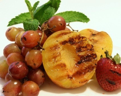 Grilled Fruit with Minted Citrus Dip