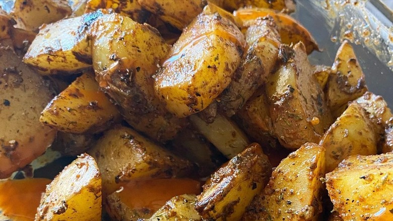 bowl of grilled potatoes