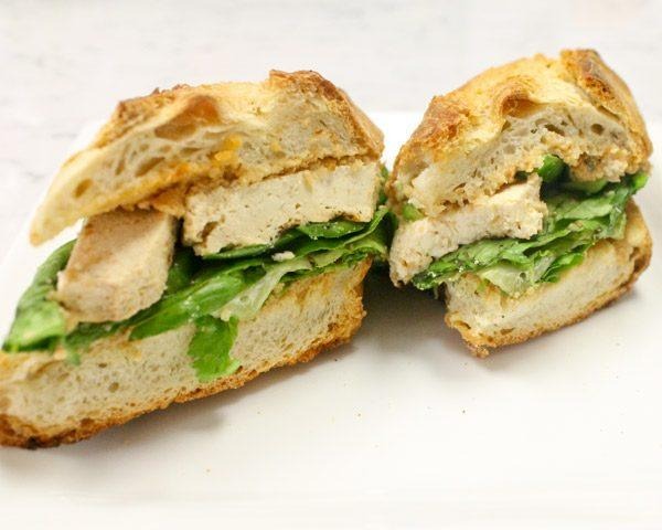 Grilled Tofu Sandwich with Peanut Dressing